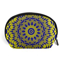 Yellow Blue Gold Mandala Accessory Pouches (large) 