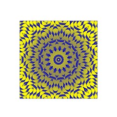 Yellow Blue Gold Mandala Satin Bandana Scarf