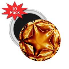 Elegant Gold Copper Shiny Elegant Christmas Star 2 25  Magnets (10 Pack)  by yoursparklingshop