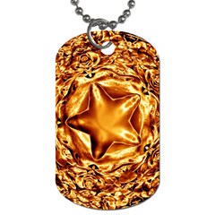 Elegant Gold Copper Shiny Elegant Christmas Star Dog Tag (two Sides) by yoursparklingshop