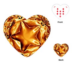 Elegant Gold Copper Shiny Elegant Christmas Star Playing Cards (heart) 