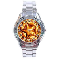 Elegant Gold Copper Shiny Elegant Christmas Star Stainless Steel Analogue Watch by yoursparklingshop