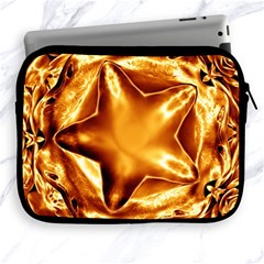 Elegant Gold Copper Shiny Elegant Christmas Star Apple Ipad 2/3/4 Zipper Cases