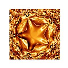 Elegant Gold Copper Shiny Elegant Christmas Star Small Satin Scarf (square) by yoursparklingshop