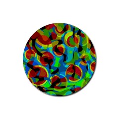 Colorful Smoothie  Rubber Coaster (round)  by Valentinaart