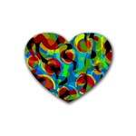 Colorful Smoothie  Rubber Coaster (Heart)  Front