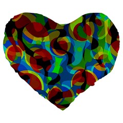 Colorful Smoothie  Large 19  Premium Heart Shape Cushions by Valentinaart