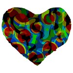 Colorful Smoothie  Large 19  Premium Flano Heart Shape Cushions Front