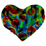 Colorful Smoothie  Large 19  Premium Flano Heart Shape Cushions Back