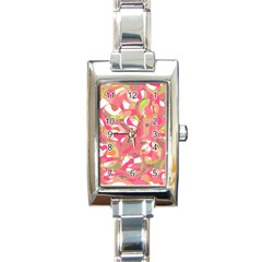 Pink Smoothie  Rectangle Italian Charm Watch by Valentinaart