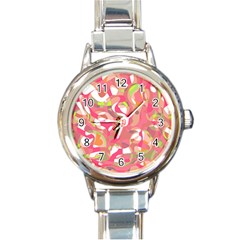 Pink Smoothie  Round Italian Charm Watch