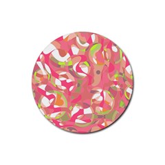 Pink Smoothie  Rubber Coaster (round) 