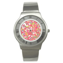 Pink Smoothie  Stainless Steel Watch by Valentinaart