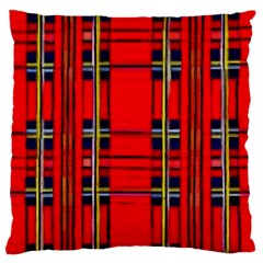 Red Checkered Abstract Design  Large Cushion Case (two Sides) by GabriellaDavid