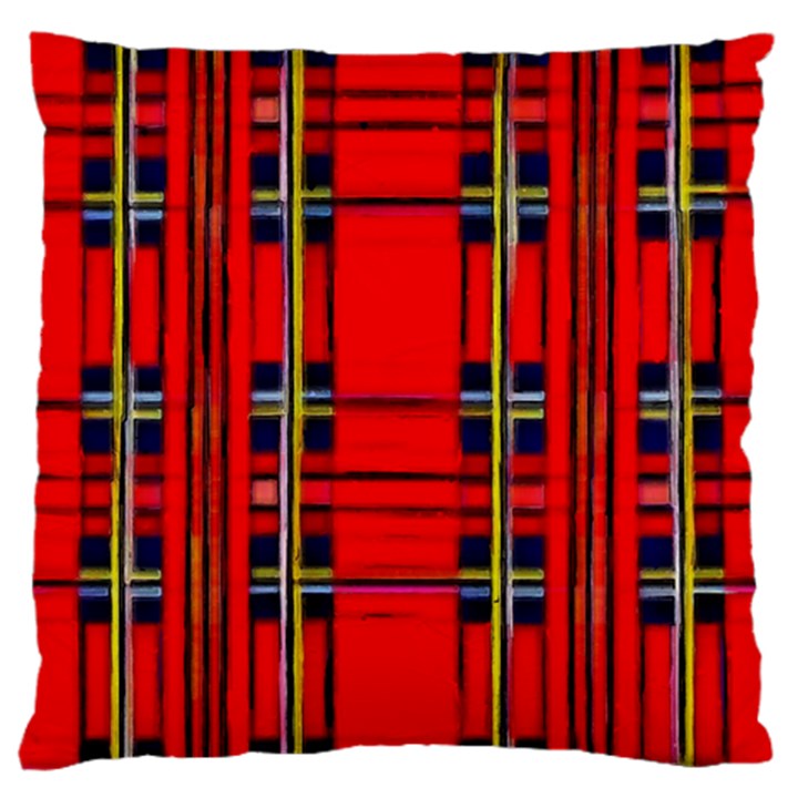 Red Checkered Abstract Design  Large Cushion Case (Two Sides)