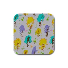 Spots                                                                                                       			rubber Square Coaster (4 Pack