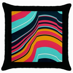 Bent Waves                                                                                                        			throw Pillow Case (black)