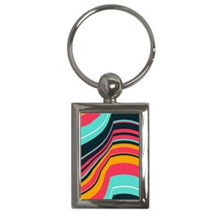 Bent Waves                                                                                                        			key Chain (rectangle) by LalyLauraFLM