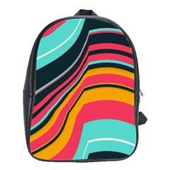 Bent Waves                                                                                                        			school Bag (large)