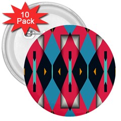 Triangles Stripes And Other Shapes                                                                                                         			3  Button (10 Pack)