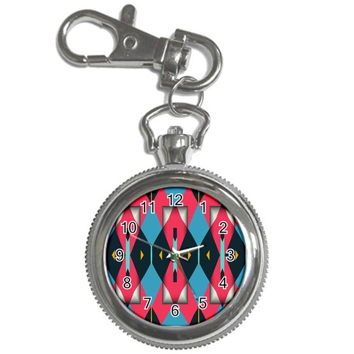 Triangles stripes and other shapes                                                                                                         			Key Chain Watch