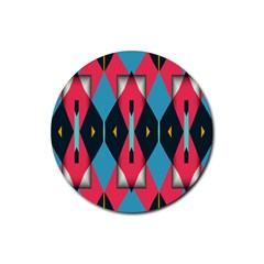 Triangles Stripes And Other Shapes                                                                                                         			rubber Coaster (round) by LalyLauraFLM