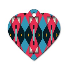 Triangles Stripes And Other Shapes                                                                                                         			dog Tag Heart (one Side)