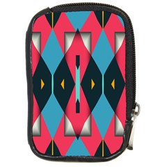 Triangles Stripes And Other Shapes                                                                                                         			compact Camera Leather Case