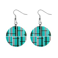 Black And White Stripes                                                                                                          			1  Button Earrings