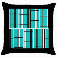 Black And White Stripes                                                                                                          			throw Pillow Case (black)