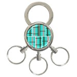 Black and white stripes                                                                                                          			3-Ring Key Chain Front