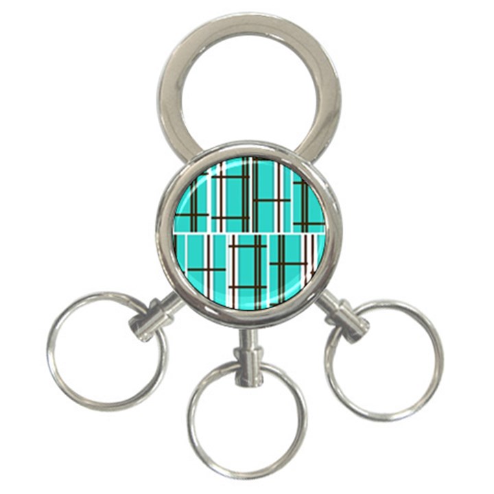 Black and white stripes                                                                                                          			3-Ring Key Chain