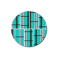 Black And White Stripes                                                                                                          			rubber Coaster (round)