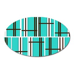 Black And White Stripes                                                                                                          			magnet (oval)