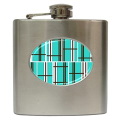 Black And White Stripes                                                                                                          			hip Flask (6 Oz) by LalyLauraFLM