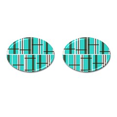 Black And White Stripes                                                                                                          			cufflinks (oval) by LalyLauraFLM