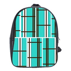 Black And White Stripes                                                                                                          			school Bag (large)