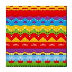 Colorful Waves                                                                                                           			tile Coaster