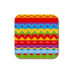 Colorful Waves                                                                                                           			rubber Square Coaster (4 Pack