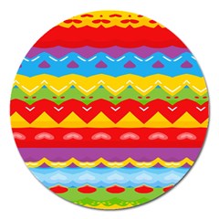 Colorful Waves                                                                                                           			magnet 5  (round) by LalyLauraFLM