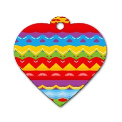 Colorful Waves                                                                                                           			dog Tag Heart (one Side)