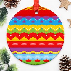 Colorful Waves                                                                                                           			ornament (round)