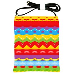 Colorful Waves                                                                                                           			shoulder Sling Bag