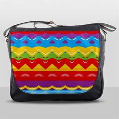 Colorful Waves                                                                                                           			messenger Bag by LalyLauraFLM