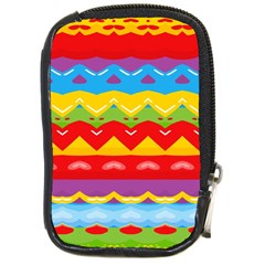 Colorful Waves                                                                                                           			compact Camera Leather Case