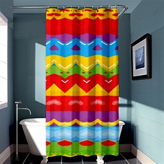 Colorful Waves                                                                                                          	shower Curtain 36  X 72 