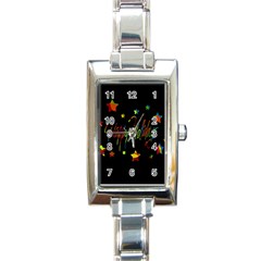 Happy Holidays Rectangle Italian Charm Watch by Valentinaart