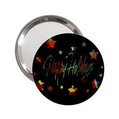 Happy Holidays 2 25  Handbag Mirrors by Valentinaart