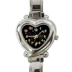 Happy Holidays Heart Italian Charm Watch by Valentinaart