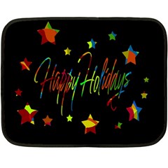 Happy Holidays Double Sided Fleece Blanket (mini)  by Valentinaart